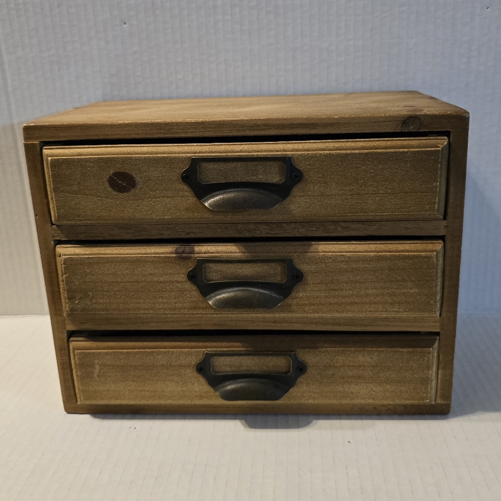 Wooden Box Storage 3 Drawers Homegoods Standard General Store SG Brown Wood